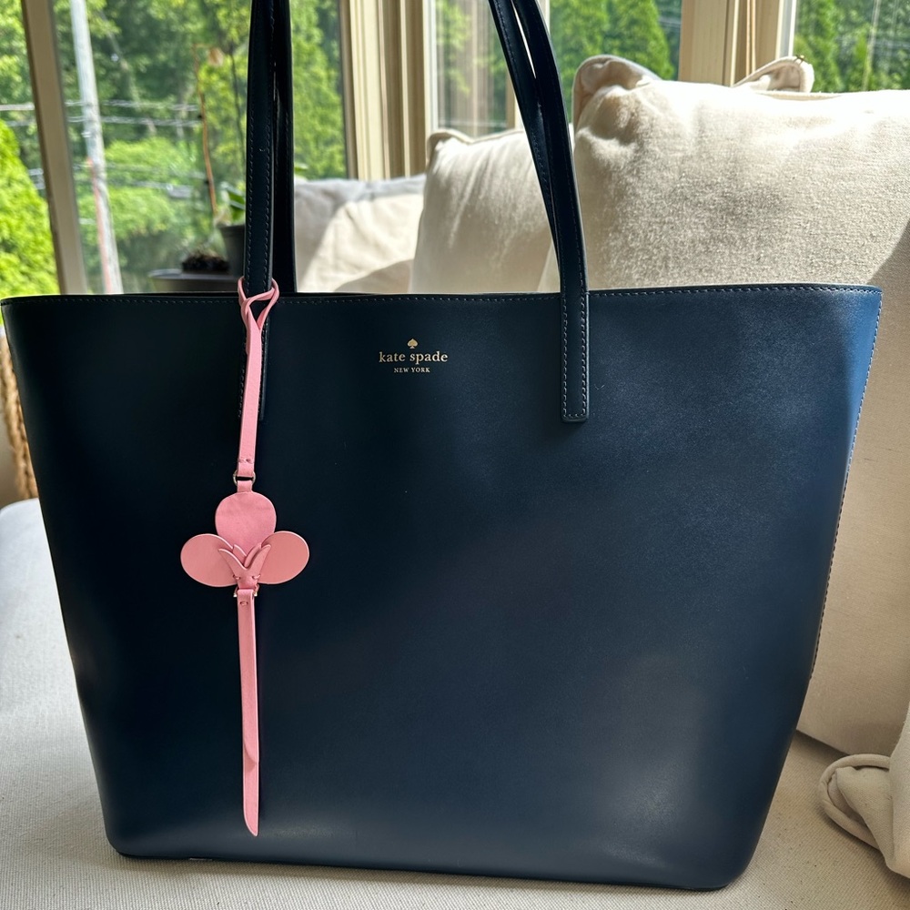 Kate Spade Dark Blue Tote with Pink Accent